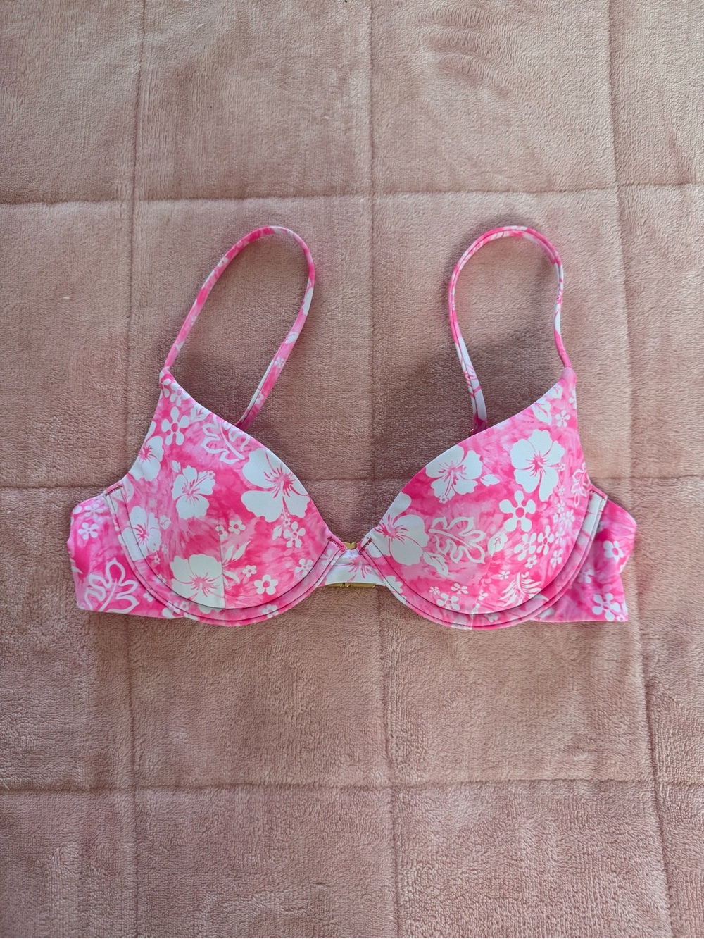 Kulani Kinis Pink & White Floral Bikini Top